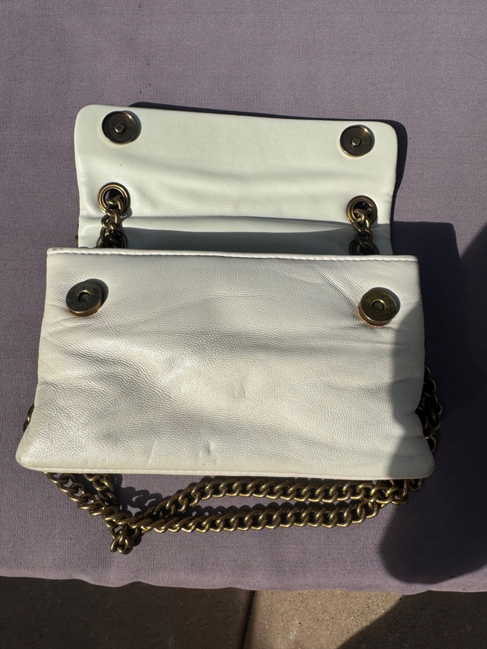 Kurt Geiger London Mini Kew Cream Leather Eagle Head Crossbody Bag GUC - Picture 15 of 16